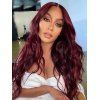 Long Middle Part Body Wave Wig Heat Resistant Synthetic Wig - DEEP RED 
