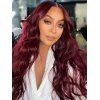 Long Middle Part Body Wave Wig Heat Resistant Synthetic Wig - DEEP RED 