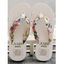 Bohemian Slippers Floral Print Wedge Heel Beach Non-slip Flip Flops - WHITE EU 36