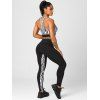 Zebra Print Racer Bra Top And High Waist Legging Sport Suits - BLACK M