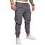 Pantalon Cargo Décontracté Applique Poche à Pieds Etroits en Couleur Unie - Gris Clair M