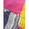 Colorblock Geometric Print Turn Down Collor Long Sleeve Casual Button-up Shirt - PURPLE 2XL