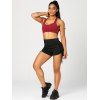Casual Sports Shorts Solid Color Cinched Lace Up Elastic High Waist Summer Mini Yoga Shorts - BLACK M