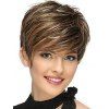 Short Wig Highlight Wig Straight Side Part Heat Resistance Synthetic Hair - multicolor B 