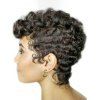 Short Wig Curly Wig Solid Color Side Bang Heat Resistance Synthetic Hair - BLACK 