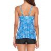 Maillot de Bain Tankini Superposé à Imprimé Cachemire en Maille Style Bohémien de Plage - Bleu clair L