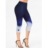 Legging Corsaire D'Eté Imprimé à Taille Elastique - Bleu profond XL