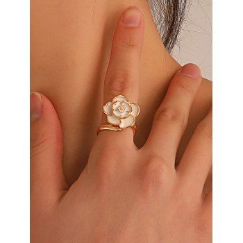 

Rose Ring Adjustable Alloy Romance Valentine Ring, Golden
