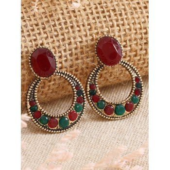 

Vintage Earrings Artificial Diamond Round Shape Drop Earrings, Multicolor