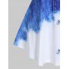 Tie Dye Denim 3D Print Crisscross Tank Top And Lace Up Capri Leggings Summer Outfits - multicolor S
