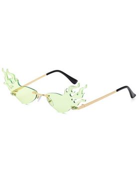 Irregular Sunglasses Fire Rimless Vacation Outdoor Sunglasses