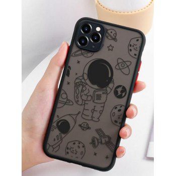 

Cartoon Astronaut Space Pattern Print Soft Silicone Mobile Phone Case For, Black