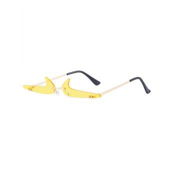 

Outdoor Sunglasses Irregular Rimless Rhinestone Vacation Sunglasses, Yellow