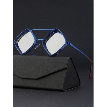 

Punk Streetwear Hollow Out Metal Frame Rhombus Sunglasses, Blue