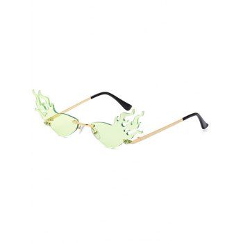 Fashion Women's Irregular Sunglasses Fire Rimless Vacation Outdoor Sunglasses Light green
