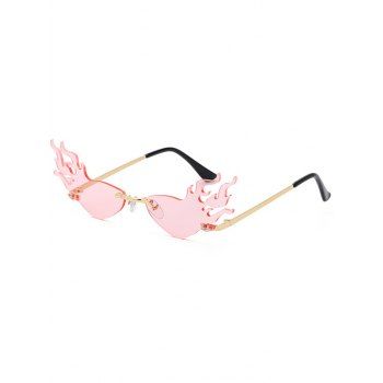 Fashion Women's Irregular Sunglasses Fire Rimless Vacation Outdoor Sunglasses Light pink