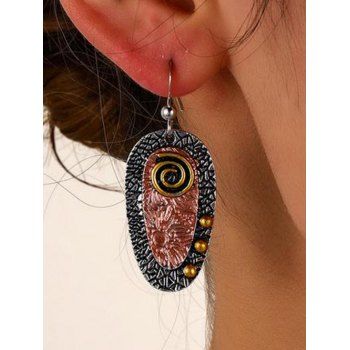 

Vintage Drop Earrings Printed Geometric-shaped Alloy Bohemian Earrings, Multicolor