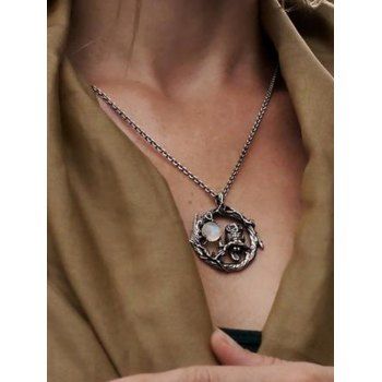 Gothic Necklace Owl Geometric-shaped Vintage Necklace