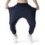 Pantalon Sarouel de Sport Lâche en Couleur Unie avec Large Poches à Cordon - Cadetblue M