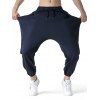 Pure Color Harem Pants Large Pockets Loose Drawstring Waist Sport Harem Sweatpants - CADETBLUE XXL