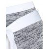 Pantalon de Sport Décontracté Contrasté Chiné Imprimé à Taille Elastique avec Nœud Papillon - Gris XL