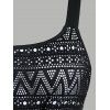 Robe D'Eté Décontractée Haute Basse Superposée Imprimée à Lacets - Noir XXXL