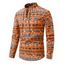 Chemise Décontractée à Imprimé Vintage Partout à Manches Longues à Lacets - Orange M