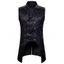 Gilet Motif de Cachemire Vintage à Double Boutonnage à Col Revers - Rouge Vineux M