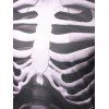 T-shirt Décontracté Gothique à Imprimé 3D Squelette à Manches Longues - Noir L