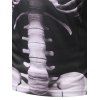 T-shirt Décontracté Gothique à Imprimé 3D Squelette à Manches Longues - Noir XL
