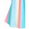 Débardeur D'Eté Décontracté Ombré Panneau en Dentelle avec Bouton - multicolor A M