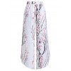 Pantalon de Vacances Décontracté Fendu à Imprimé Fleuri Ceinturé à Taille Elastique - Blanc L