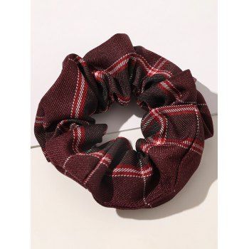 

Plaid Print Vintage Scrunchie Elastic Hair Band Hair Accessory, Deep red