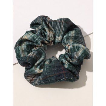 

Plaid Print Vintage Scrunchie Elastic Hair Band Hair Accessory, Deep green