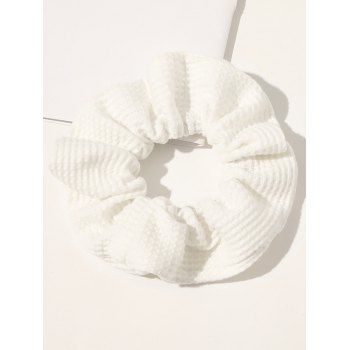 

Pure Color Textured Scrunchie Elastic Hair Band Hair Accessory, White