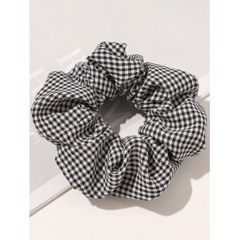 

Plaid Print Preppy Style Scrunchie Elastic Hair Band Hair Accessory, Black