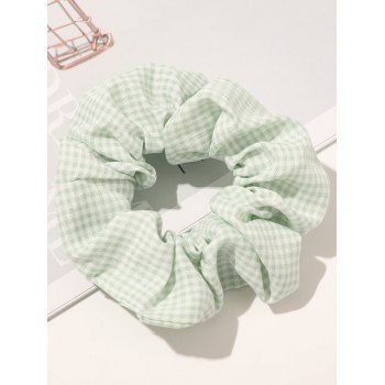 

Plaid Print Preppy Style Scrunchie Elastic Hair Band Hair Accessory, Light green