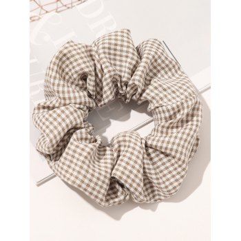 

Plaid Print Preppy Style Scrunchie Elastic Hair Band Hair Accessory, Light coffee