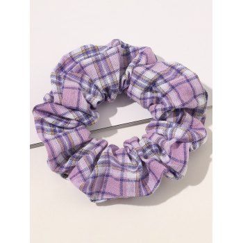 

Plaid Print Preppy Scrunchie Elastic Hair Band Hair Accessory, Light purple