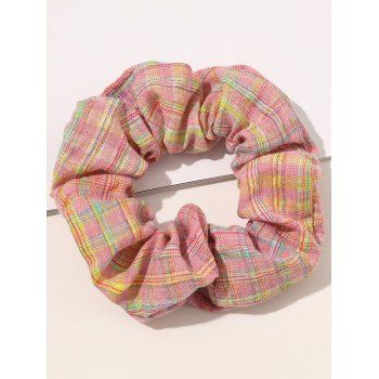 

Plaid Print Preppy Scrunchie Elastic Hair Band Hair Accessory, Light pink