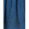 Robe Ligne A Fleur Brodée sans Manches de Grande Taille à Lacets - Bleu profond 4X