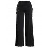 Pantalon Décontracté Long Noir à Taille Elastique à Jambe Large - Noir XL