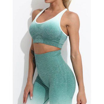

Ombre Sports Bra Heather Yoga Bra Racerback Cropped Summer Athletic Top, Light green