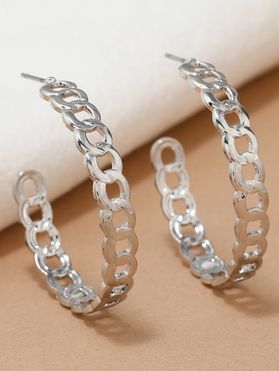 Simple Style Hollow Out Cuff Round Earrings