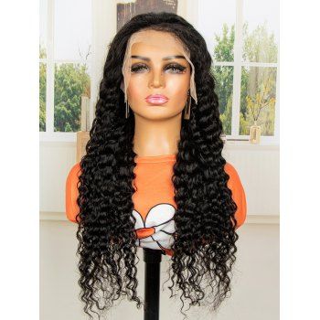 

13*4 Lace Front Deep Curly Solid Color 150% Human Hair Wig, Black