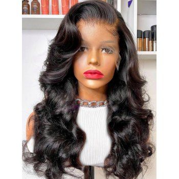 

180% Human Hair Body Wave Wig 13*4 Lace Front Wig, Black