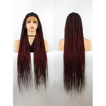 

Heat Resistant Synthetic Full Lace Long Braid Wig, Multicolor a