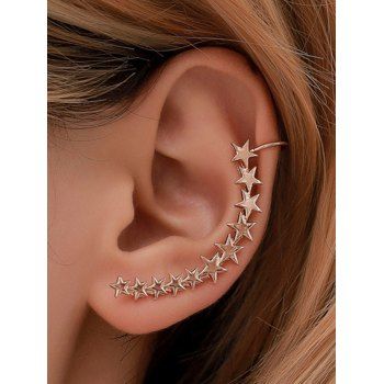 Fashion Women Single Ear Cuff Solid Color Stars Trendy Ear Cuff Jewelry Online Golden