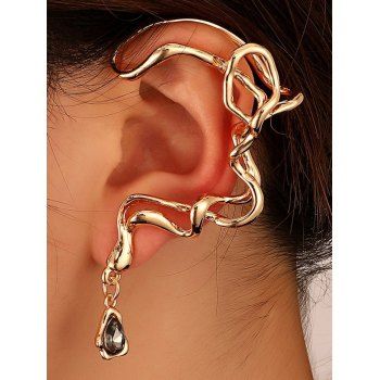 Fashion Women Single Ear Cuff Irregular-shaped Faux Gem Droplet Creative Ear Cuff Jewelry Online Golden