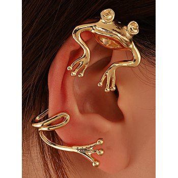 Fashion Women Single Ear Cuff Solid Color Cute Frog Shaped Creative Ear Cuff Jewelry Online Golden